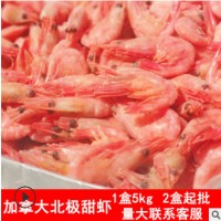 甜虾加拿大北极甜虾休闲进口海鲜5kg/箱90-120青岛保税区仓库
