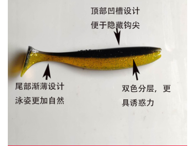 路亚软虫厂家直销批发T尾打黑翘嘴鲈鱼假饵13厘米铅头钩专用饵图2